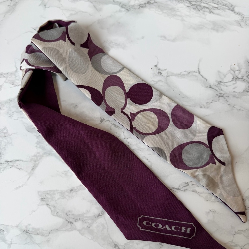 Coach Rich Purple Silk Twilly Accessory